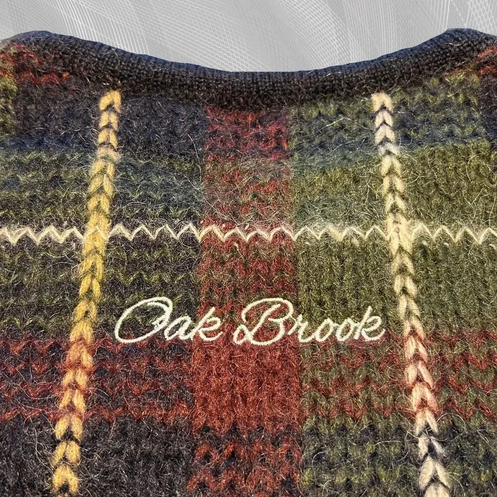 Oak Brook x Carnegie Mellon University Upcycled Tartan Plaid Sweater Size XXL